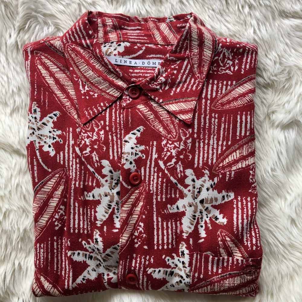 Linea Dome Short Sleeve Shirt Men’s Med 100% Rayon